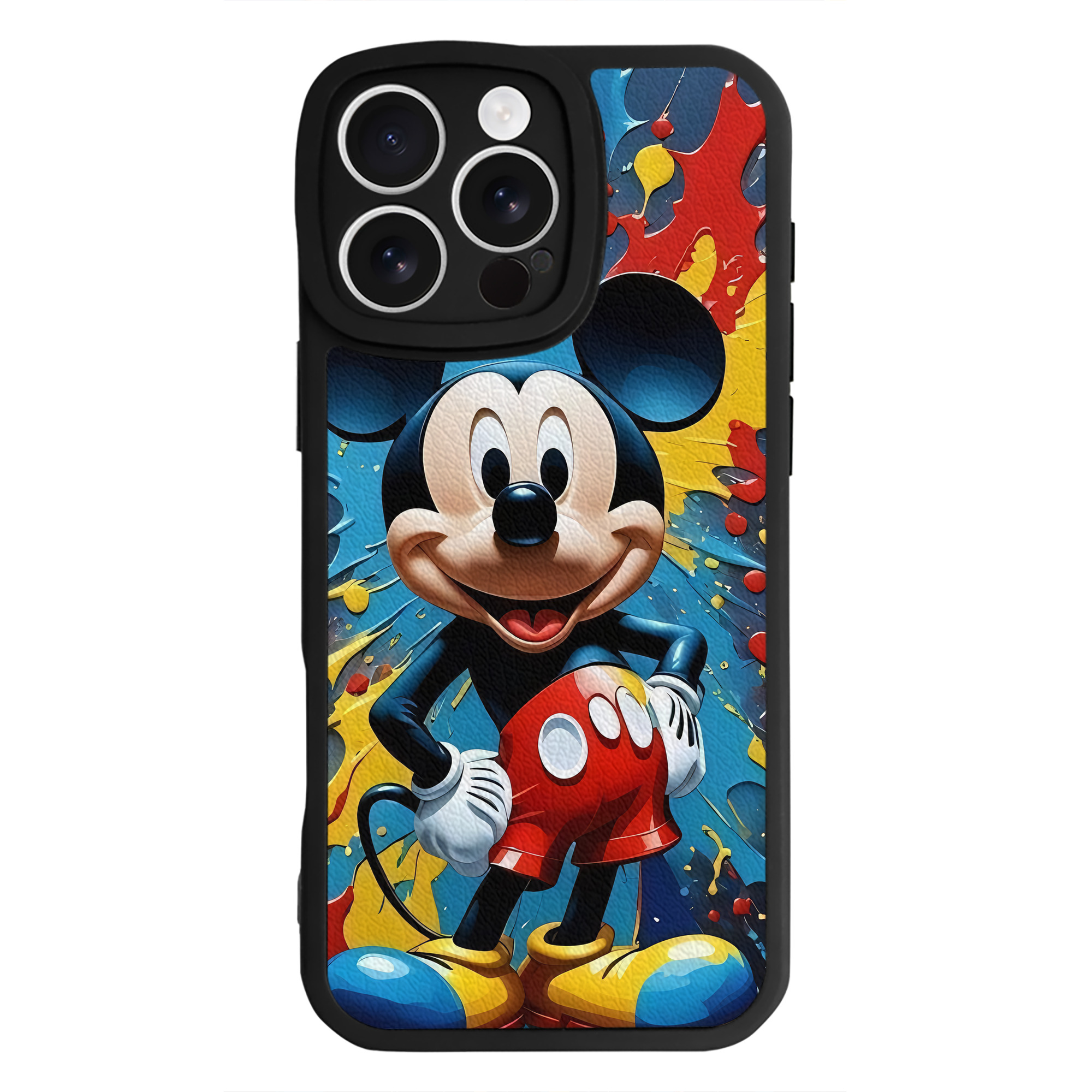 （画像用） ミッキーマウス Mickey Mouse 【iPhone 16シリーズ対応】シリコンスマホケース（レザー調） 材質：シリコン